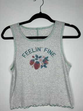American Eagle "Feelin' Fine" cotton blend ribbed tank top size large